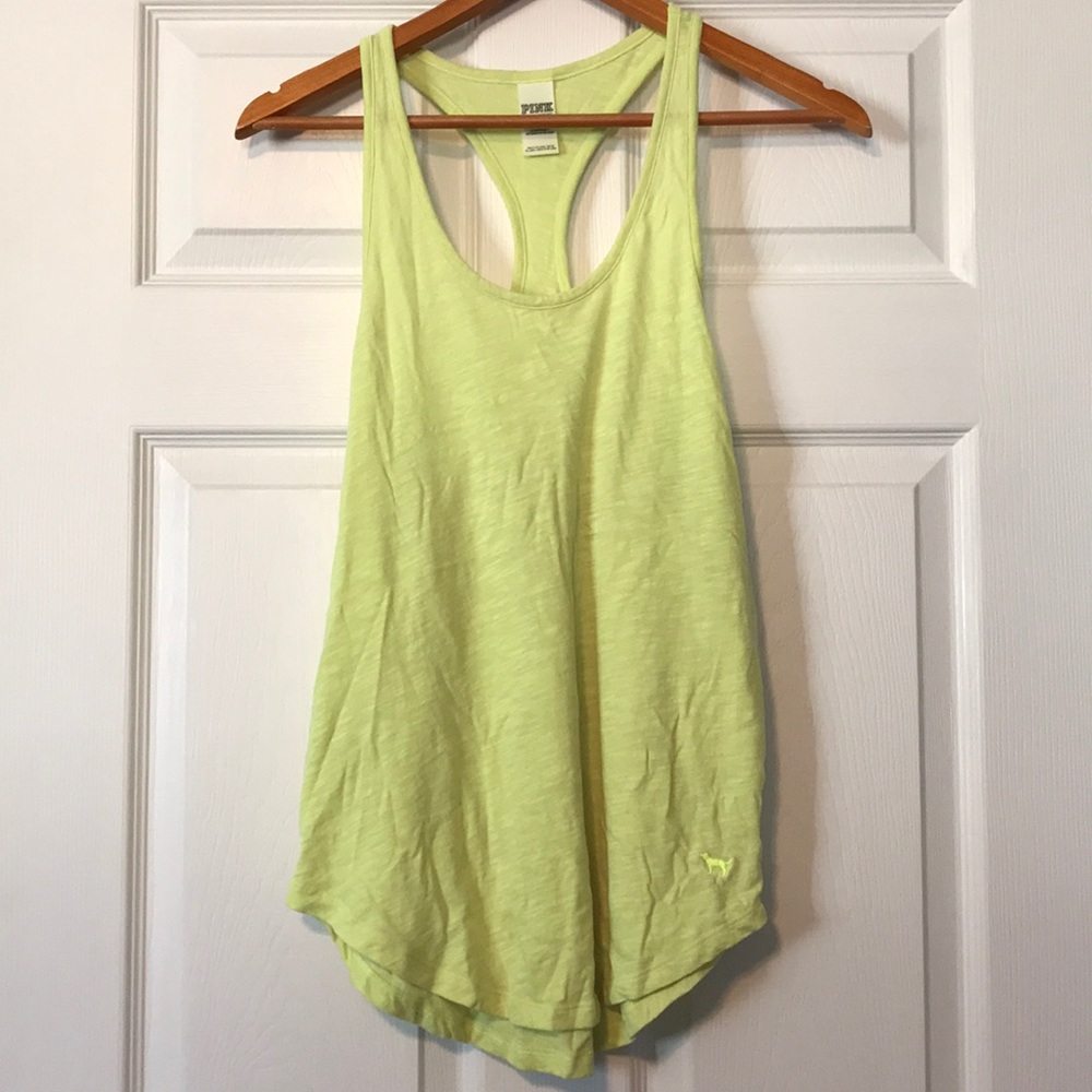 Victoria’s Secret PINK Neon Yellow Racerback Tank